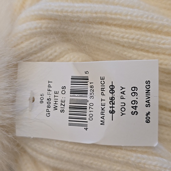 NWT GlamourPuss NYC Faux Fur Beaded Beanie - Picture 4 of 8